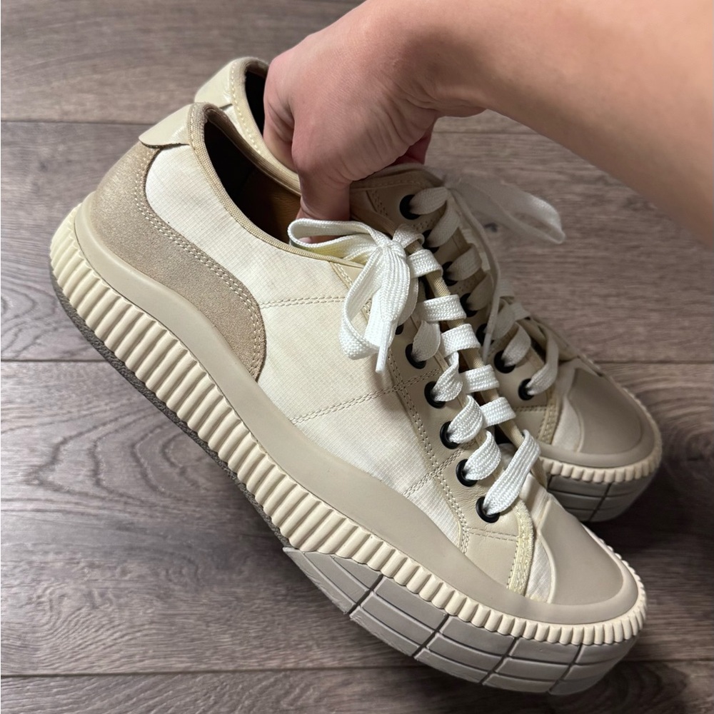Chloe Cream and Tan Sneakers